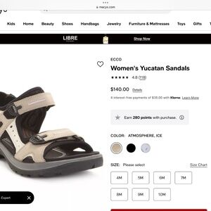 ECCO Womens Sandals Size 8